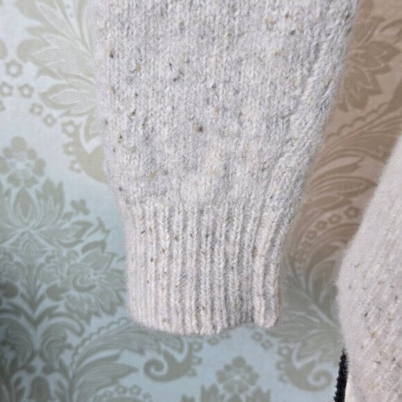 J Crew Size Small Cream Vneck Pullover Sweater Crystal Embellishments Lambswool - Picture 7 of 14